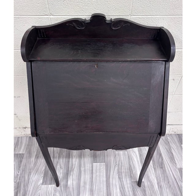 Antique Victorian Petite Secretary Desk With Storage and Key For Sale In Kansas City - Image 6 of 14