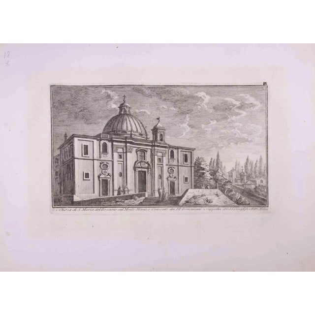Chiesa di S. Maria del Rosario is an original black and white etching of the Late 18th century realized by Giuseppe Vasi....