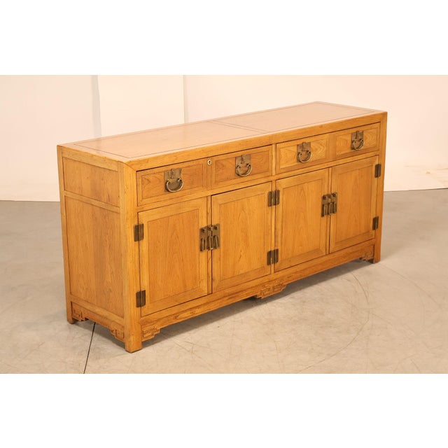 High Quality American Made Elegant Baker Furniture Asian Inspired Credenza Or Buffet Crafted In Warm Toned Hardwood With...