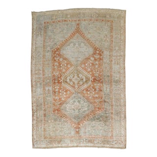 Early 20th Century Apricot Tribal Persian Shiraz Rug - 6'11" x 9'9" For Sale