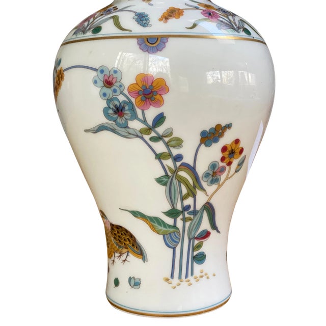 Art Nouveau 1970s Art Nouveau Haviland Limoges Golden Quail Pattern Vase For Sale - Image 3 of 8