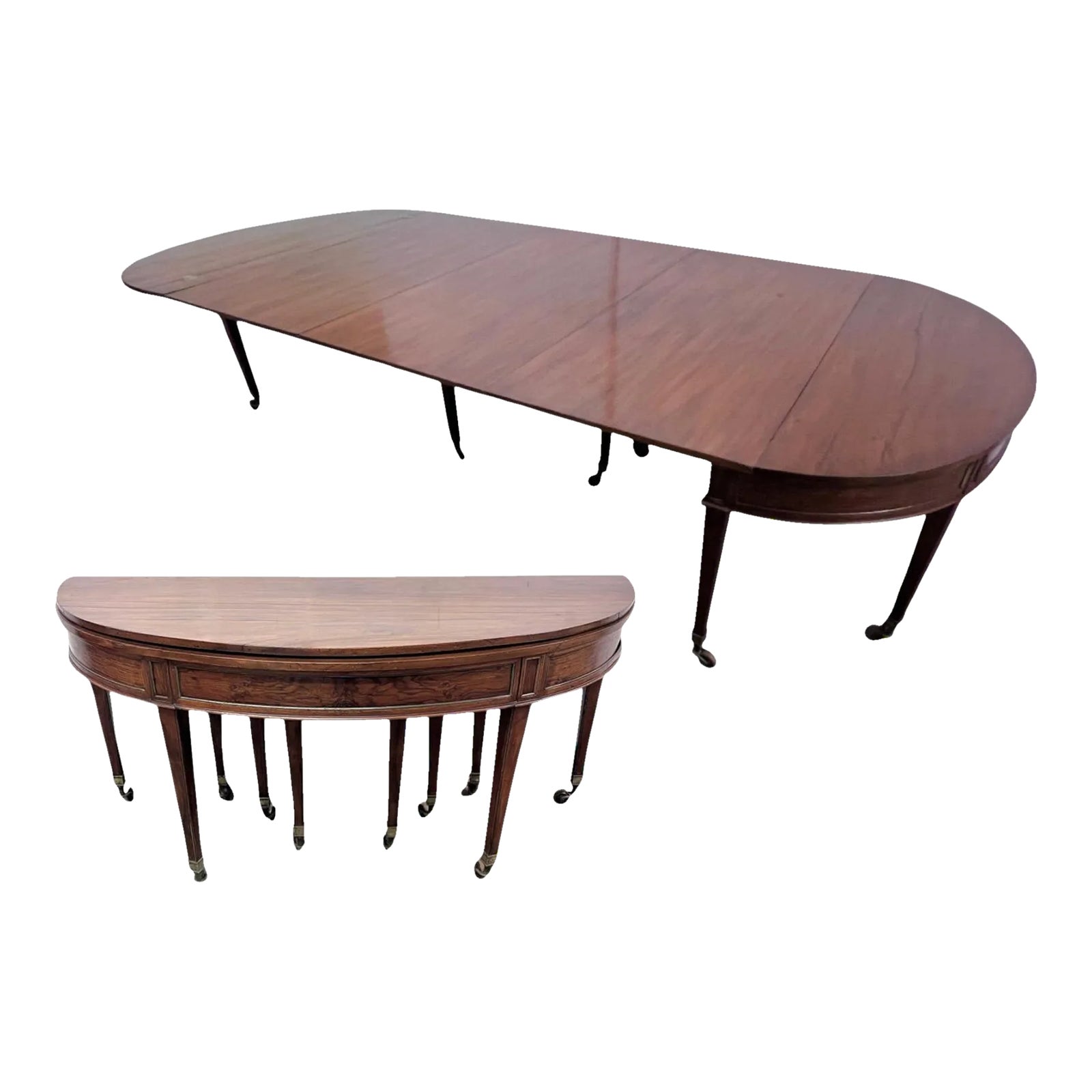 18th Century Walnut Regency Fold Over Dining or Console Table | Chairish