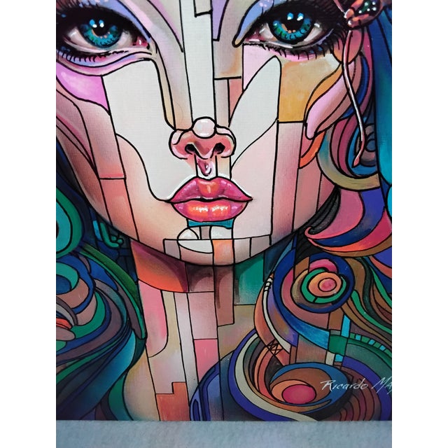 "Portrait of Woman With Butterfly," by Ricardo Maya For Sale - Image 9 of 9