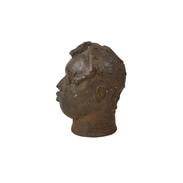 Early 20th Century Benin Bronze Portrait Figure Nigeria For Sale - Image 4 of 8
