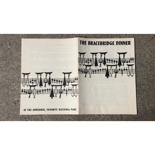 1970s The Legendary Yosemite Ahwahnee Christmas DInner at Bracebridge Hall 1971 Menu and Booklet. Menu Cover Photo by Ansel Adams Signed For Sale - Image 5 of 10