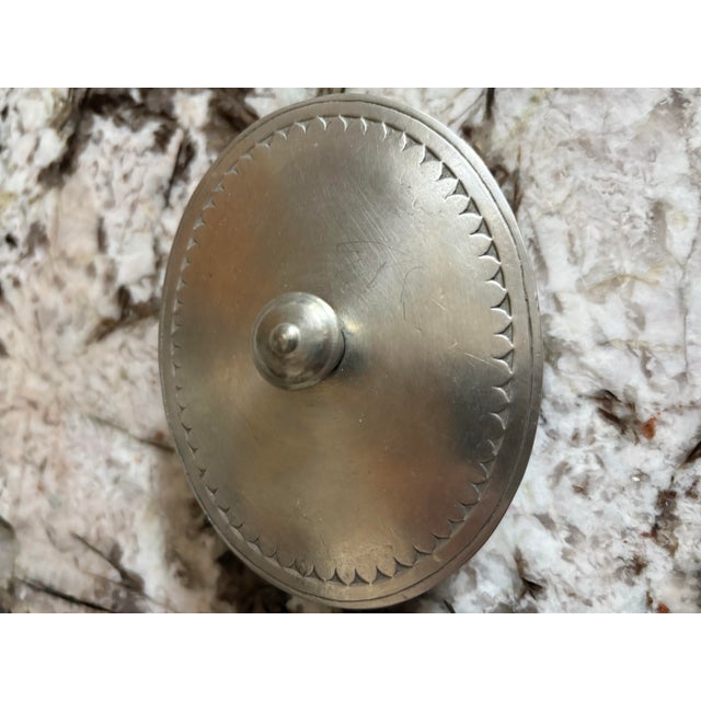 Italian 1990s Match Italian Pewter Oval Lidded Trinket Boxes, Set of 2 For Sale - Image 3 of 3