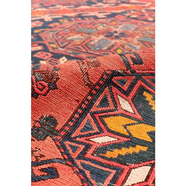 Traditional Antique Sumak Rust/Navy Rug, 10' 4" X 16' 4" For Sale - Image 3 of 5