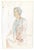 Watercolor on paper by New York artist Myriam Cahn (1933-2018). Salmagundi Club named an award after her in 2019. Signed...