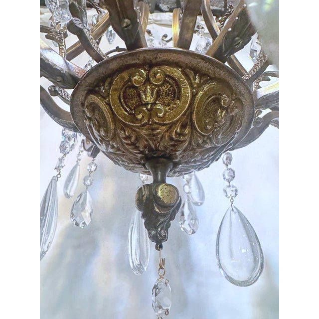 1910s French Style Brass Chandelier For Sale - Image 10 of 17