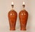 Mid-Century Modern Vintage Table Lamps Faux Elm Burl Wood French Ceramic Vase Lamps Brown Cognac - A Pair For Sale - Image 3 of 11