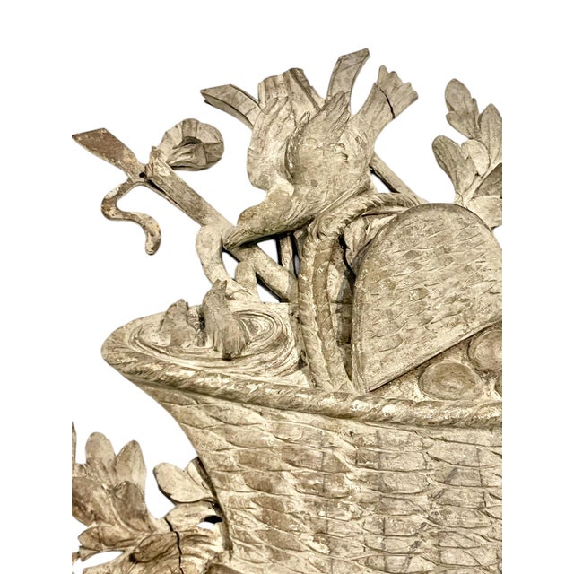 Mid 19th Century Pair of Hand Carved Wood French Provincial Wall Plaques Featuring a Bird Nest and Musical Instrument For Sale - Image 15 of 18