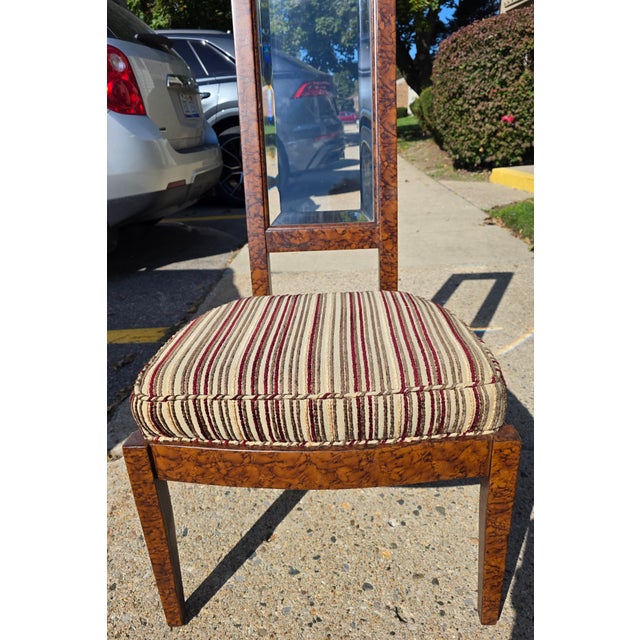 Mastercraft(attrib.) Postmodern High-Back,Glass Pane, Faux Burlwood Chair, Ca. Early 1980s) For Sale In Detroit - Image 6 of 6