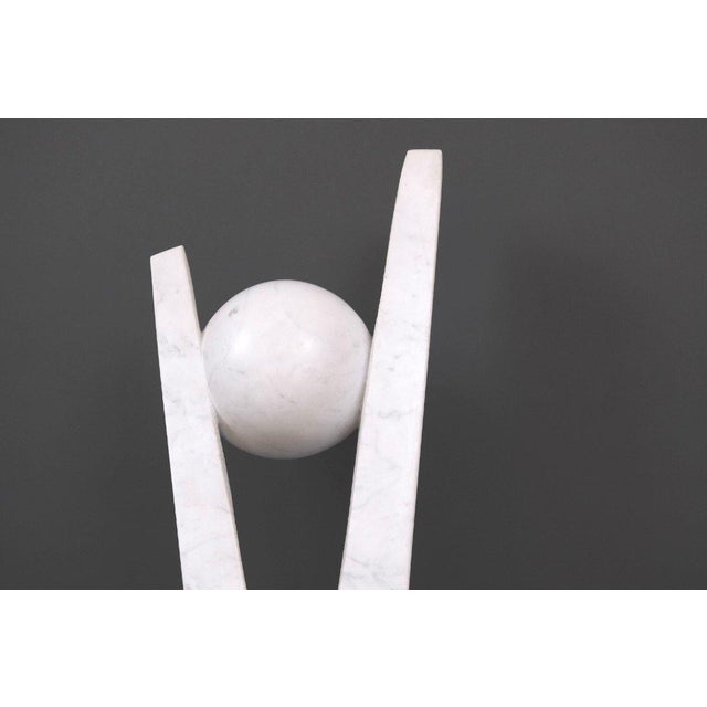 Metal Hugo Verheyen, New Europe Sculpture, 1970s, Carrara Marble and Steel For Sale - Image 7 of 12