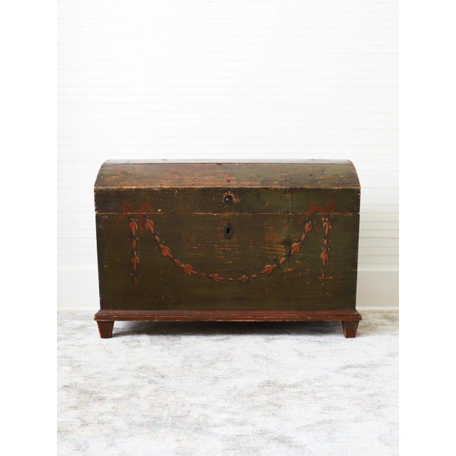 This charming piece is a Swedish dome-top trunk, or marriage chest dating from the mid 1800's. The chest retains its'...