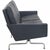 Poul Kjærholm PK31/2 sofa upholstered in black aura leather, and with a frame of chromed spring steel. The sofa is from...