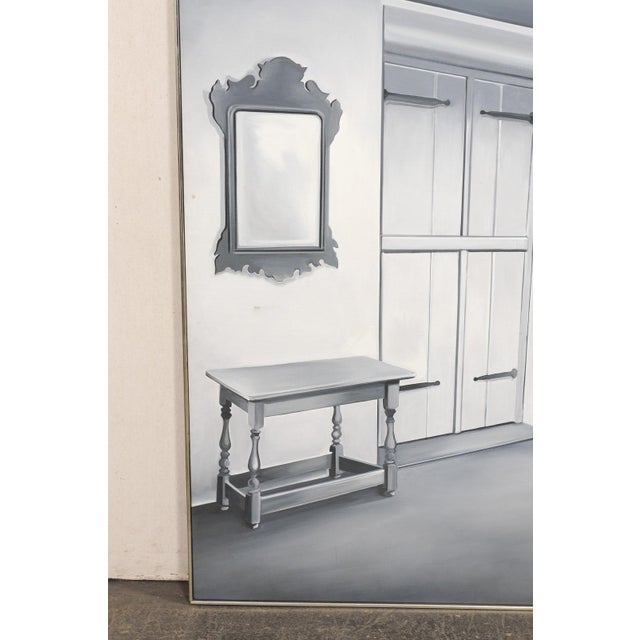 Mid 20th Century Large Lowell Blair Nesbitt Black & White Tonal Painting For Sale - Image 4 of 11