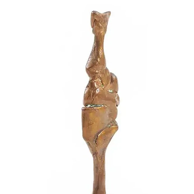 Louis Mendez American 1929-2012 Figure II Modern gilt bronze sculpture depicting an abstracted figure, the artist's...