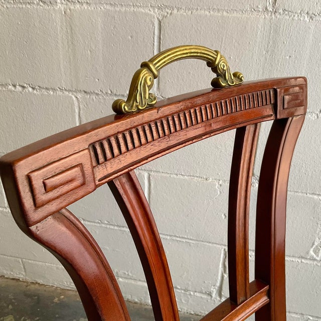 Brown Antique Set of Four Carved Mahogany Grosfeld House Dining Chairs, 1940s For Sale - Image 8 of 12