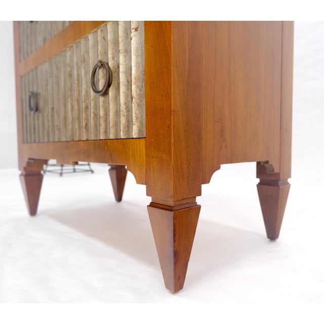 Baker Slate Top Silver Leaf Scallop Front Two Drawers Night Stand End Table MINT For Sale - Image 9 of 16