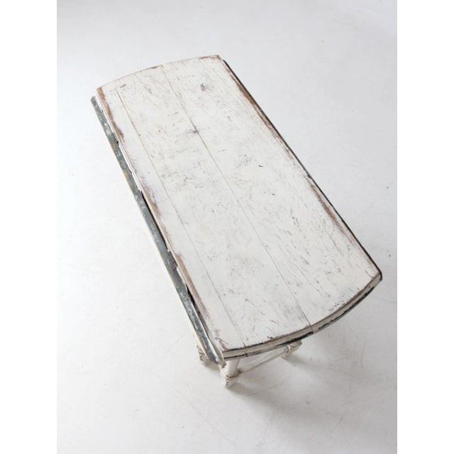 Antique White Gate Leg Table For Sale - Image 9 of 12