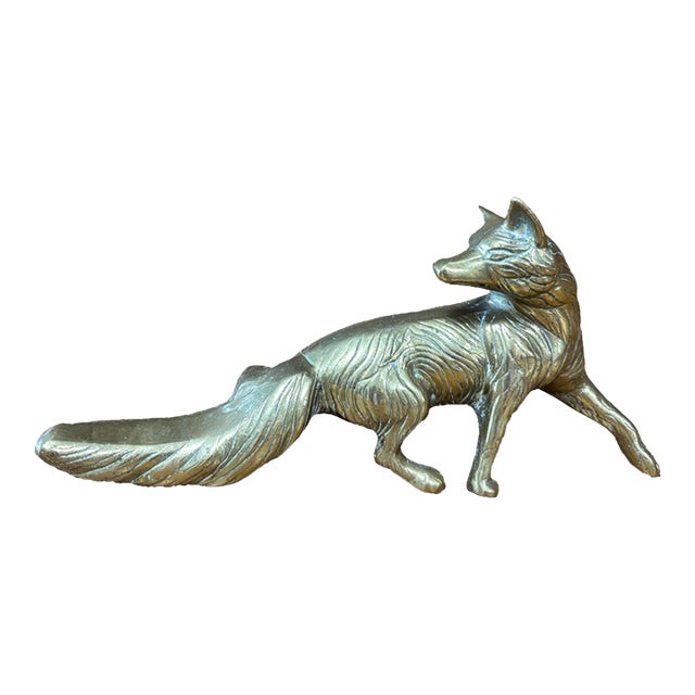 Vintage Brass Fox Figure For Sale