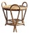 Vintage Sculptural Two-Tier Rattan Side Table with Loop Handles, Japan, 1970s For Sale