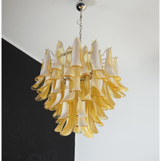 Italian Caramello Petal Chandeliers, 1995, Set of 2 For Sale - Image 13 of 18