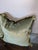 Campaign Pair Palm Beach Style 20" by 20" Velvet Shell, Silk Trim, Duck Feather Pillows For Sale - Image 3 of 4