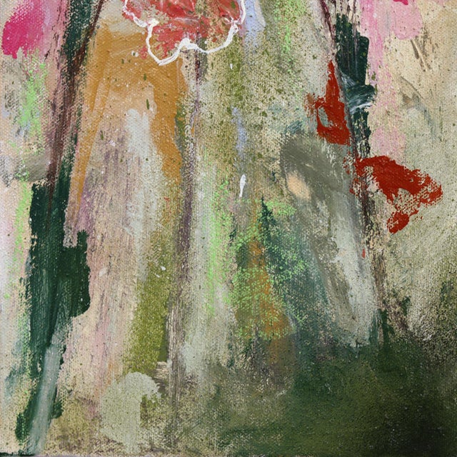 2020s My Favorite Blow in the Winds - Original Soft Neutral Floral Abstract Mixed Media Painting on Canvas For Sale - Image 5 of 9