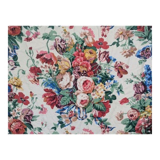 Vintage 1980s Brunschwig and Fils Botanical Garden Fabric 3 Yards For Sale