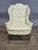 Store Item: Chippendale Mahogany Wing Chair Carved Ball & Claw Feet Needpoint Fabric Description: Chair feature a high...