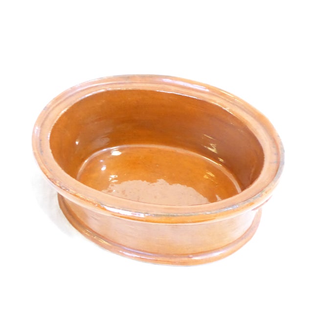Antique French Rust Colored Earthenware Casserole Dish For Sale - Image 4 of 5
