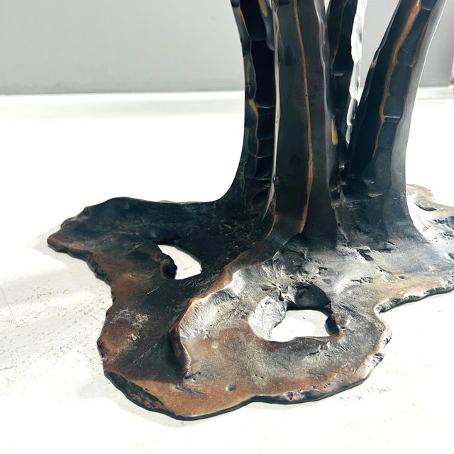 Forged Table in Bronze and Dalmond Glass by Lothar Klute, 1987 For Sale - Image 6 of 12