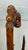 Large Antique 1800's Chinese Foo Dog Carved Wood Folk Art Walking Stick Cane For Sale - Image 4 of 18
