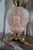 Late 19th Century Antique Victorian Pink Satin Glass Cherub Banquet Oil Lamp With Embossed Putti Motif For Sale - Image 5 of 6