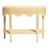 Sally Natural Scalloped Rattan Console For Sale