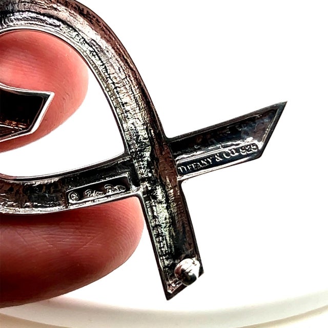 1990s 1990s Tiffany & Co Estate Heart Brooch Pin Sterling Silver By Paloma Picasso For Sale - Image 5 of 8