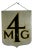 Vintage Wall Hung Wood Sign in Shield Like Shape With the Number "4" and "Mg" Letters For Sale