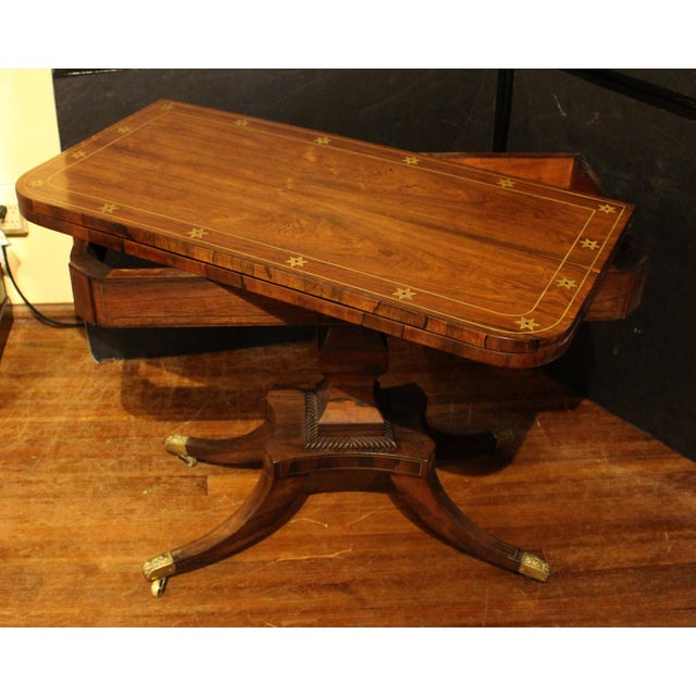 Traditional Circa 1815 Regency Period Swivel Top Games Table For Sale - Image 3 of 8