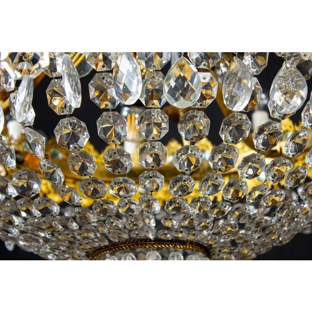 Crystal and Brass Chandelier, Italy, 1930s For Sale - Image 9 of 18