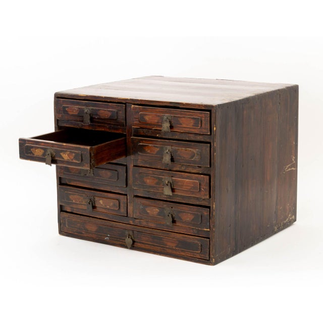 Chinese Elm Table-Top Chest of Drawers, Late 18th Century For Sale - Image 4 of 8