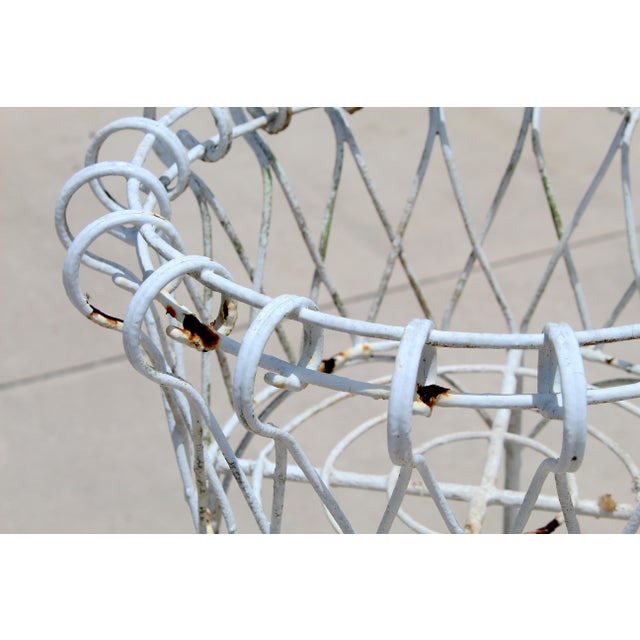 Metal Vintage French Country Wrought Iron Wire Jardinière Plant Stand For Sale - Image 7 of 11