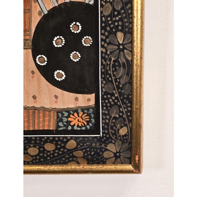 1950s Painting on Paper of Group of Men, India Circa 1950 For Sale - Image 5 of 6