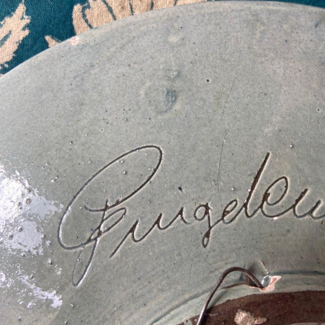 Blue Vintage Puigdemont Ceramic Wall Plate, 1970s For Sale - Image 8 of 10