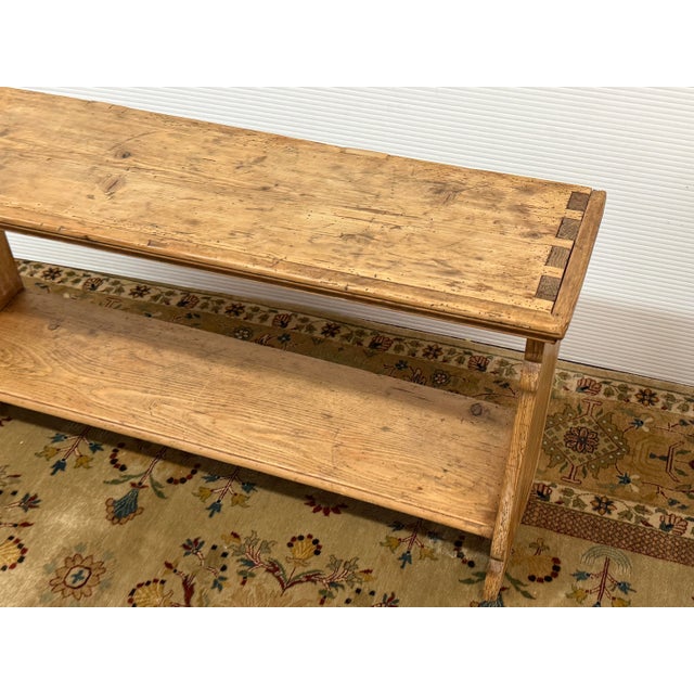 Wood Pine Wood Console Table With Display Shelf, Vintage For Sale - Image 7 of 12