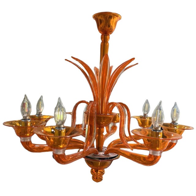 Orange Chandelier by Barovier & Toso For Sale - Image 9 of 12