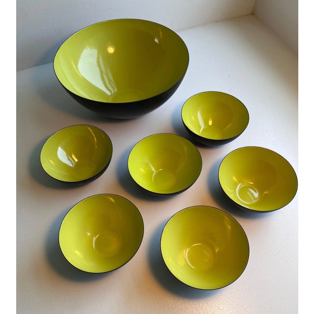 1950s Vintage Herbert Krenchel Enamel Krenit Bowls - Set of 7 For Sale - Image 5 of 12
