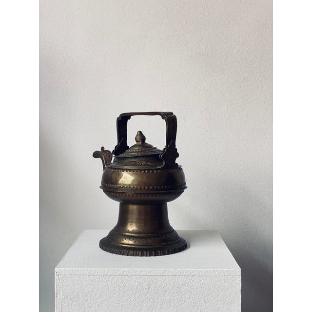 Metal Antique 19th Century Brass Kendi Kettle, Minangkabau, West Sumatra, Indonesia For Sale - Image 7 of 13