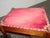 Rose Vintage Oak French Country Rose Colored Velvet Footstool W Decorative Nails For Sale - Image 8 of 12