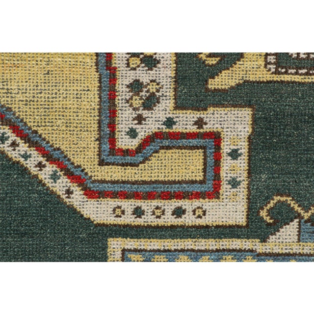Contemporary Rug & Kilim's Classic Oriental Rug with Emerald and Gold Geometric Tribal Patterns For Sale - Image 3 of 3